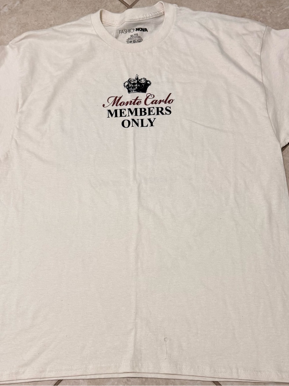 Fashion Nova Men’s White 'Monte Carlo Members Only' Graphic Tee